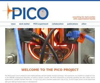 Picoexperiment.com(PICO dark matter search experiment) Screenshot