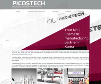 Picostech-International.com(Skin Care Manufacturer) Screenshot