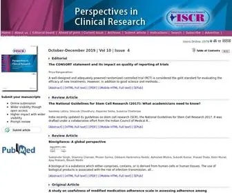 Picronline.org(Perspectives in Clinical Research) Screenshot