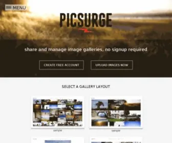 Picsurge.com(Image galleries without the hassle) Screenshot