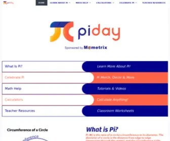 Piday.org(Pi Day is celebrated on March 14th (3/14)) Screenshot