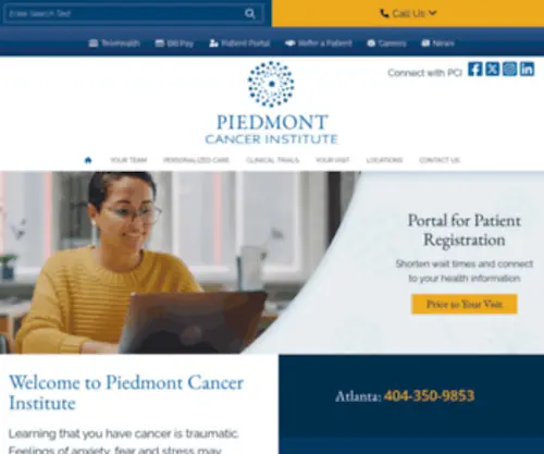 Piedmontcancerinstitute.com(Piedmont cancer institute) Screenshot
