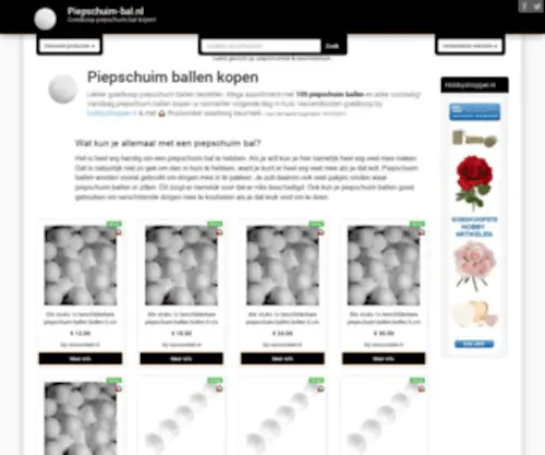 Piepschuim-Bal.nl(Piepschuim ballen kopen) Screenshot