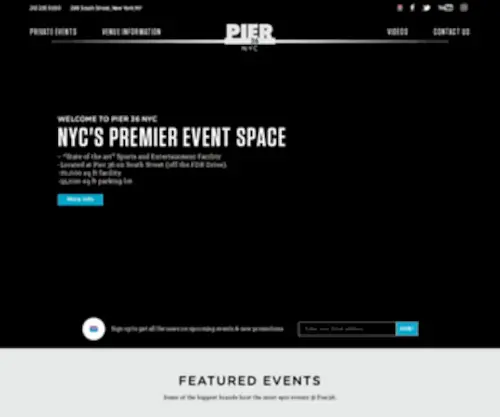 Pier36NYC.com(Event booking) Screenshot