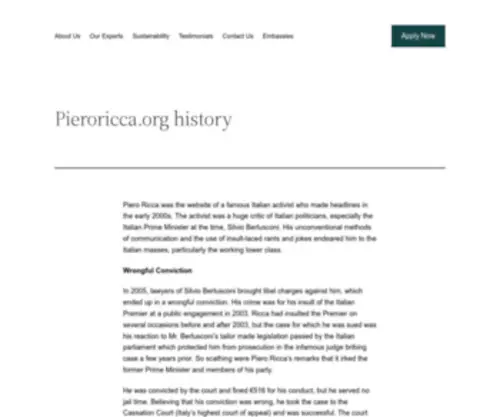 Pieroricca.org(Visas For Future) Screenshot