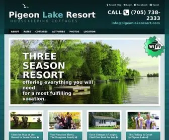 Pigeonlakeresort.com(Cottages for Rent on Pigeon Lake) Screenshot