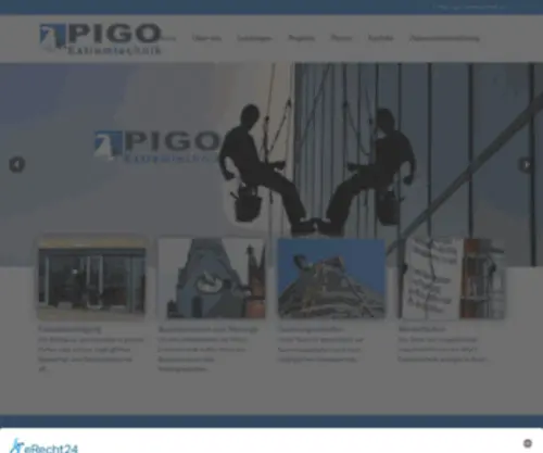 Pigo-Extremtechnik.de(Fassadenreinigung, Sanierungsarbeiten, Werbeflächen, Industrieklettern, Fassadenreinigung, Reparatur) Screenshot