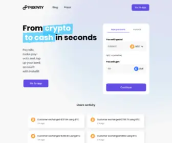 Piixpay.com(Easy Bitcoin to EURO exchange) Screenshot