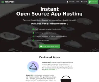 Pikapods.com(Instant Open Source App Hosting) Screenshot