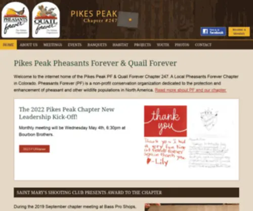 Pikespeakpheasantsforever.org(Pheasants Forever Pikes Peak) Screenshot
