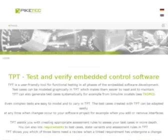 Piketec.com(Testing embedded software with TPT) Screenshot