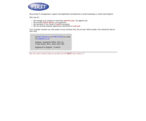 Pikit.co.uk(IT Support & Management) Screenshot