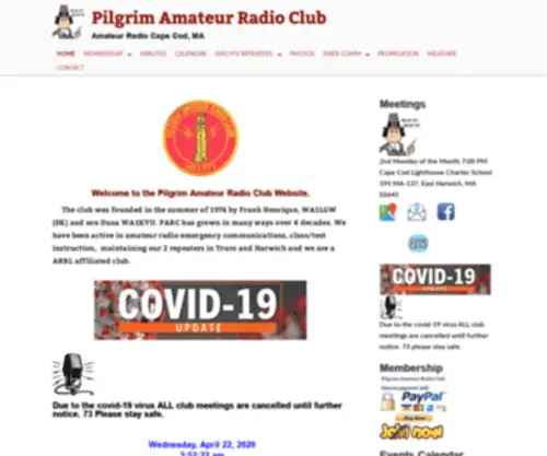 Pilgrimarc.org(Amateur Radio Cape Cod) Screenshot