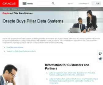 Pillardata.com(Oracle and Pillar) Screenshot