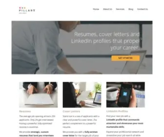 Pillarresumes.com(Resumes, Cover Letters and Profiles that Propel Career Growth) Screenshot