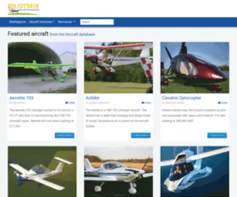 Pilotmix.com(Pilotmix Light Aircraft Database & Sales) Screenshot