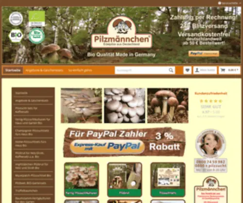 Pilzzuchtshop.eu(Pilze züchten) Screenshot