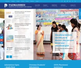 Pims.org.in(Management and Science Programs) Screenshot