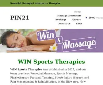 Pin21.com(WIN Sports Therapies) Screenshot