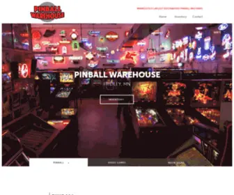 Pinballwarehouse.com(Minnesota's Number 1 Home Reseller of New and Used Pinball Machines) Screenshot