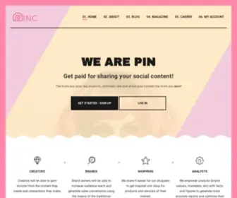 Pincstyle.com(Get paid for sharing your social content) Screenshot