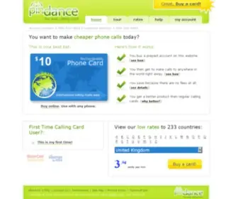 Pindance.com(Calling cards) Screenshot