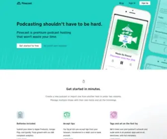 Pinecast.co(Easy, affordable podcasting) Screenshot