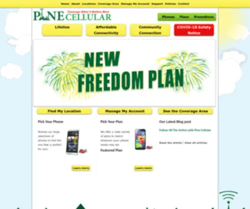 Pinecellular.com(Pine Cellular Cell Phone Company Oklahoma) Screenshot