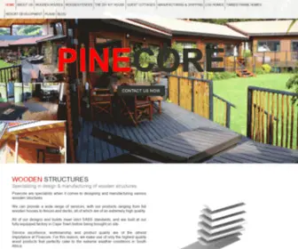 Pinecore.co.za(Wooden houses) Screenshot