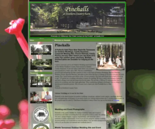 Pinehalls.com(Outdoor Weddings and Event Venue With Homes and Cabins for guest) Screenshot