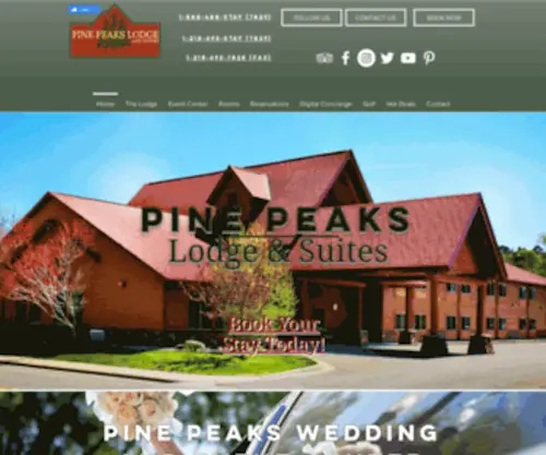 Pinepeakscrosslake.com(Pine Peaks Lodge & Suites) Screenshot