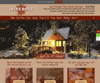 Pinerose.com(Lake Arrowhead Vacation Cabin Rentals) Screenshot