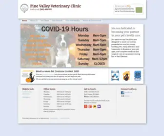 Pinevalleyvc.com(Pine Valley Veterinary Clinic) Screenshot