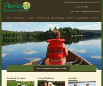 Pinevista.com(Pine Vista Resort offers luxury cottage rental vacations in the Kawartha region of Ontario) Screenshot