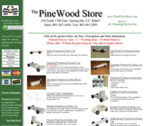 Pinewoodstore.com(Pinewood derby) Screenshot
