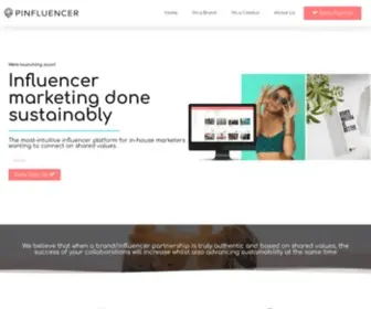 Pinfluencer.io(Pinfluencer connects sustainable brands and influencers to work together on shared values) Screenshot