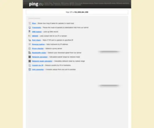 Ping.eu(Online Ping) Screenshot