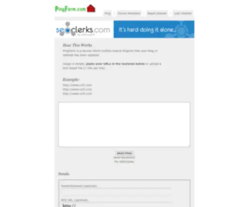 Pingfarm.com(Mass Ping Site) Screenshot