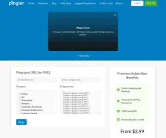 Pingler.com(Blog and Ping Tool) Screenshot