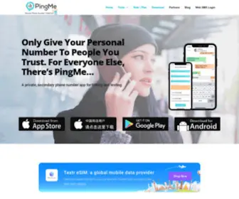 Pingme.tel(Home Page) Screenshot
