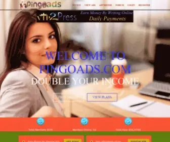 Pingoads.com(Double Your Income) Screenshot