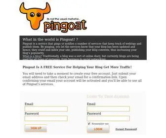 Pingoat.com(Blog and ping) Screenshot