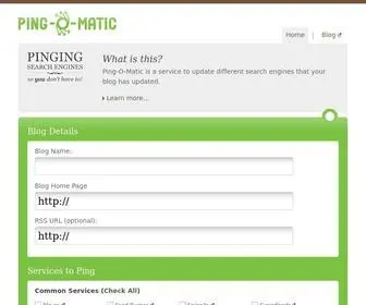 Pingomatic.com(Ping-o) Screenshot
