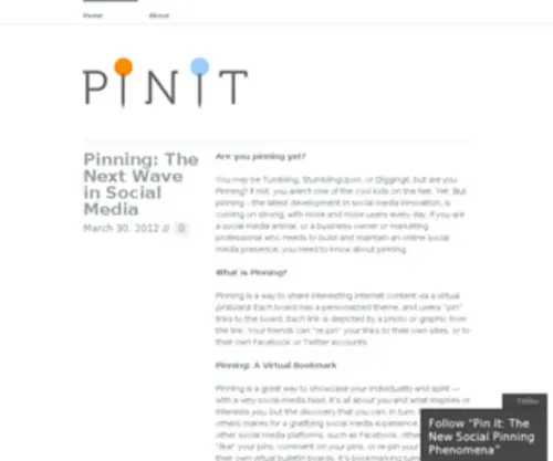 Pinit.com(The New Social Pinning Phenomena) Screenshot