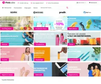 Pinkcube.de(Werbeartikel bedrucken mit Ihrem Logo im Pinkcube) Screenshot