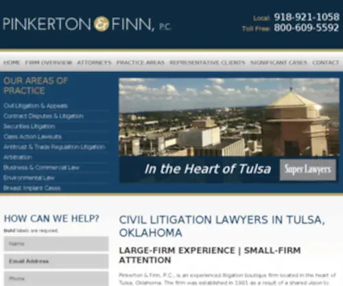 Pinkertonfinn.com(Law Firm Pinkerton & Finn) Screenshot