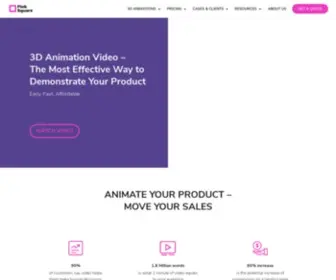 Pinksquare.com(The Best 3D Product Animation For Your Company) Screenshot