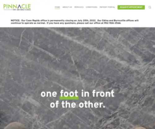 Pinnaclefootankle.com(Pinnacle Foot & Ankle Clinics) Screenshot