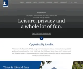 Pinnaclegolfclub.com(The Pinnacle Golf Club at Cedar Creek Lake in Mabank/Gun Barrel City) Screenshot