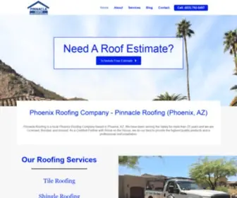 Pinnacleroofingaz.com(Top Rated Phoenix Roofing Company) Screenshot